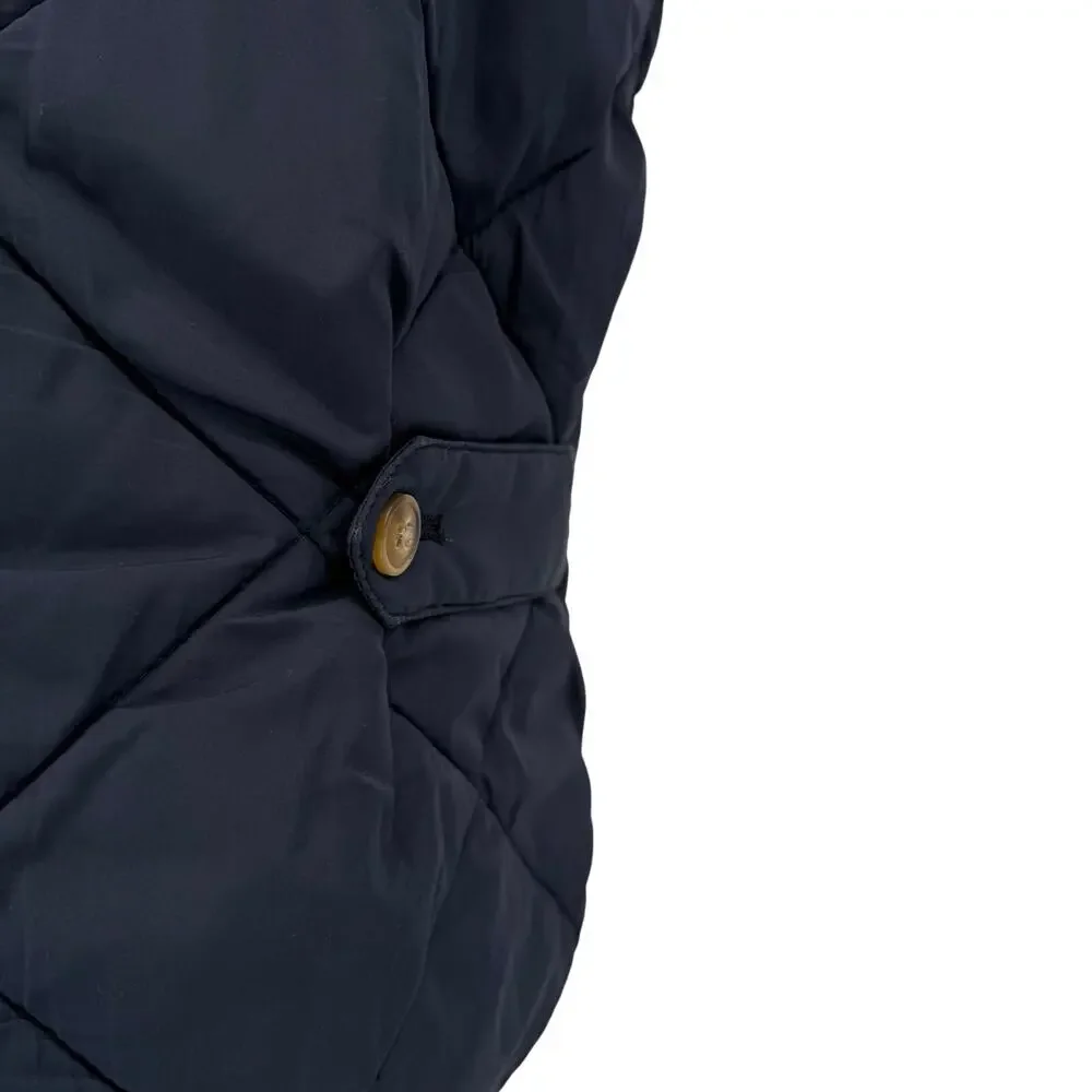 J.Crew Men's Quilted Walker Vest Navy Blue Zipper Front Size M Casual